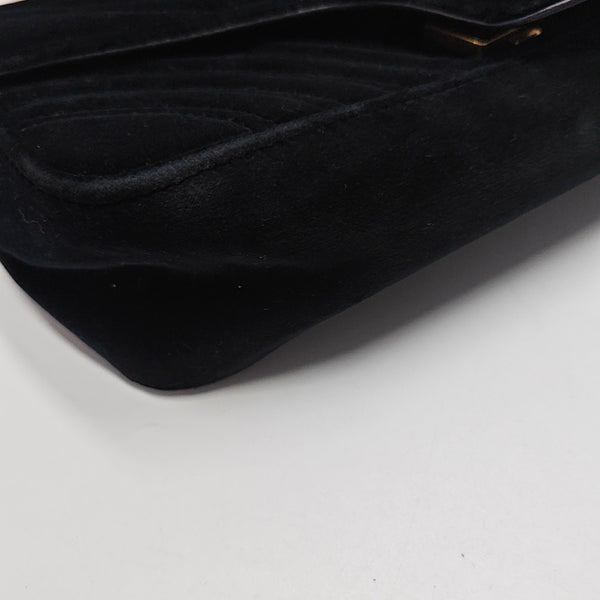 GG Marmont Medium Quilted Velvet Black