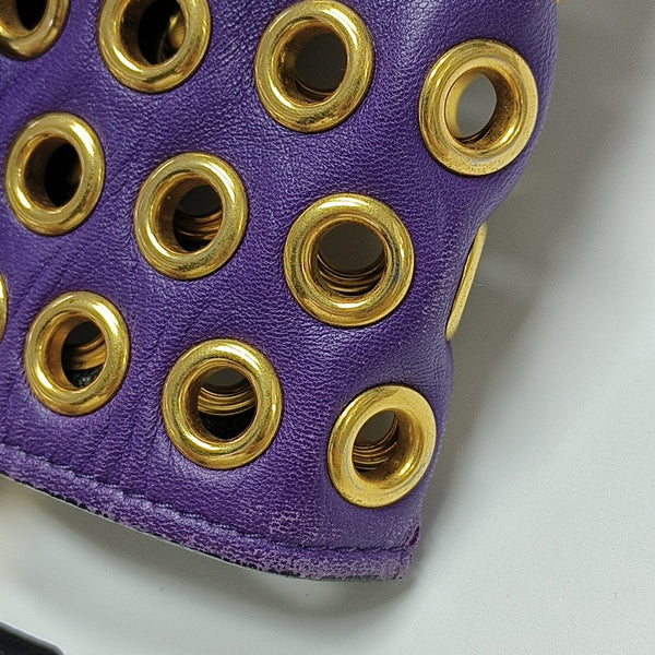 Zipper Wallet Quilted Lambskin Purple