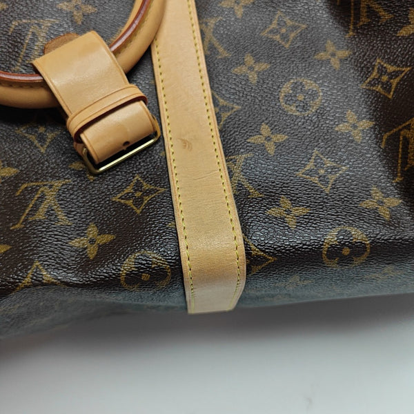 KEEPALL 55 Monogram Coated Canvas Brown