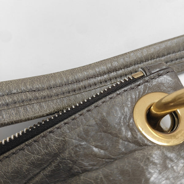 Calfskin Top Handle Bag Gray