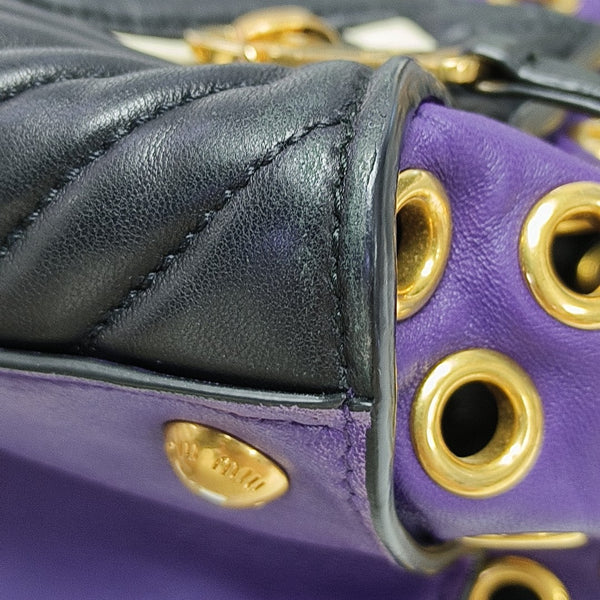 Zipper Wallet Quilted Lambskin Purple