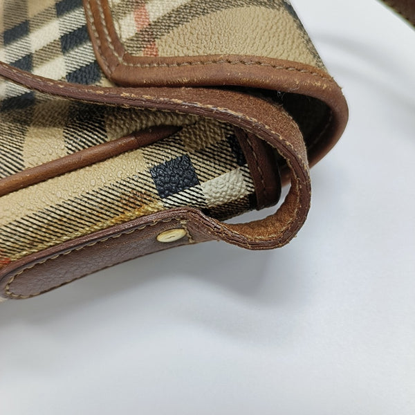 Coated Canvas Shoulder Bag Beige
