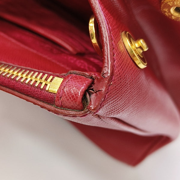 Galleria Large Saffiano Calfskin Red