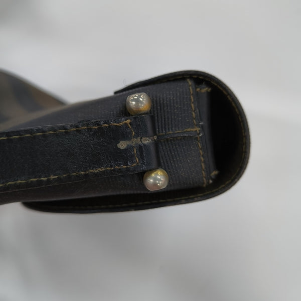 Coated Canvas Shoulder Bag Brown