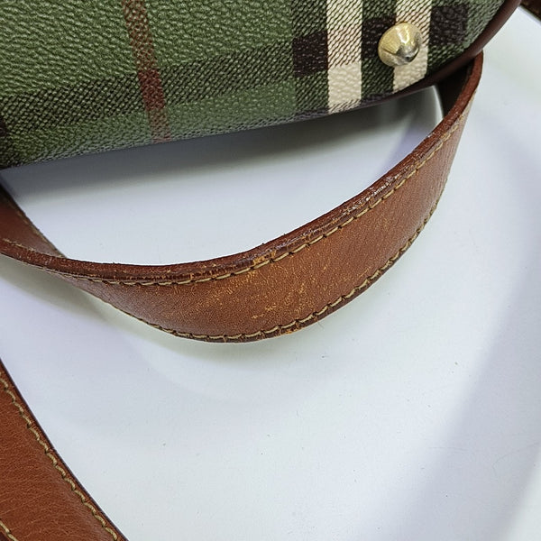 Coated Canvas Shoulder Bag Green