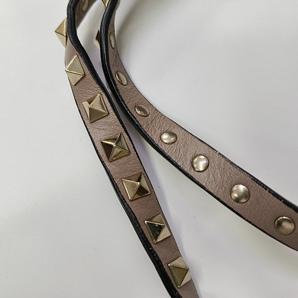 Rockstud Calfskin Gray