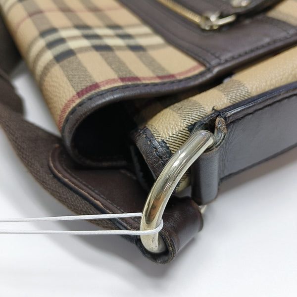 Coated Canvas Crossbody Bag Beige