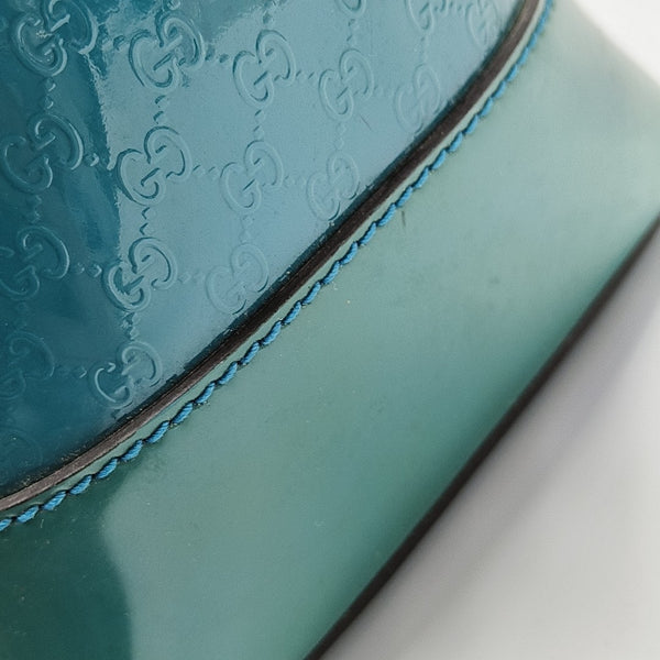 Monogram Patent Leather Shoulder Bag Blue