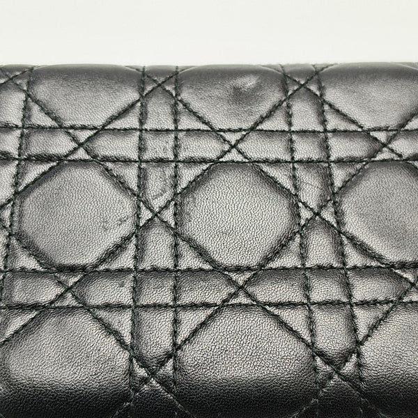 Lady Dior Small Cannage Lambskin Black Wallet