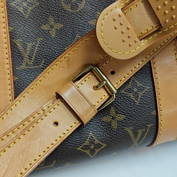 KEEPALL 50 Monogram Coated Canvas Brown