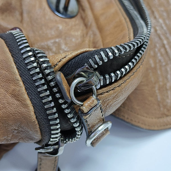 Lambskin Shoulder Bag Brown