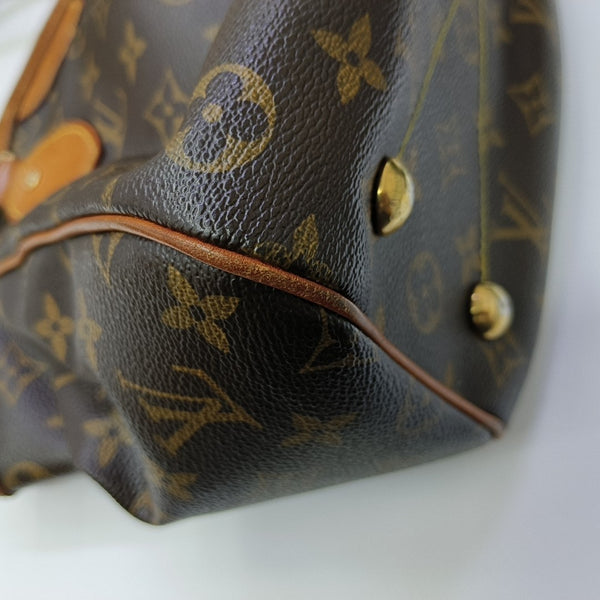 Monogram Coated Canvas Top Handle Bag Brown