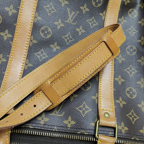 KEEPALL 60 Monogram Coated Canvas Brown