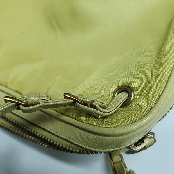Nylon Top Handle Bag Yellow
