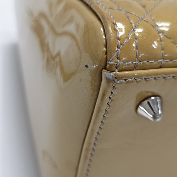Lady Dior Medium Cannage Patent Leather Yellow