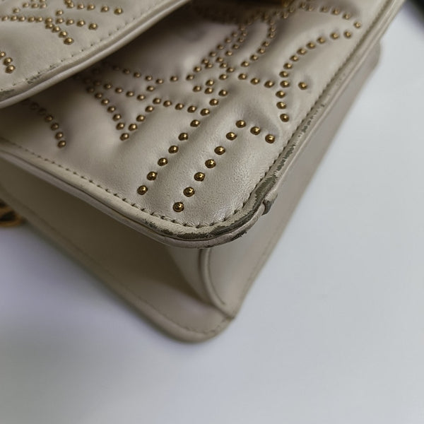 Gancini Quilted Calfskin White