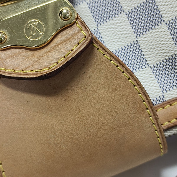 STRESA PM Damier Azur Coated Canvas White
