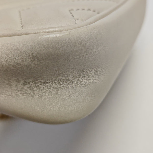 GG Marmont Mini Quilted Calfskin White