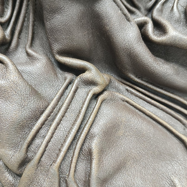 Leather Top Handle Bag Brown
