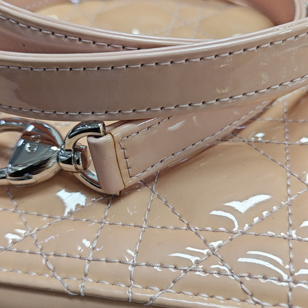 Lady Dior Medium Cannage Patent Leather Pink