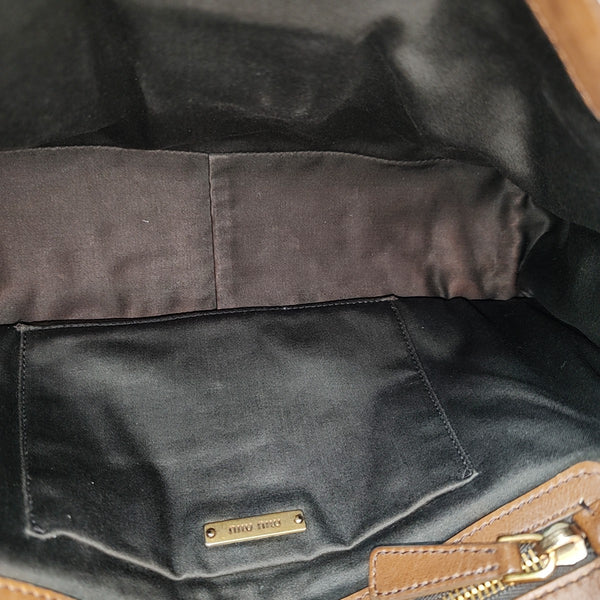 Crystal Quilted Lambskin Brown