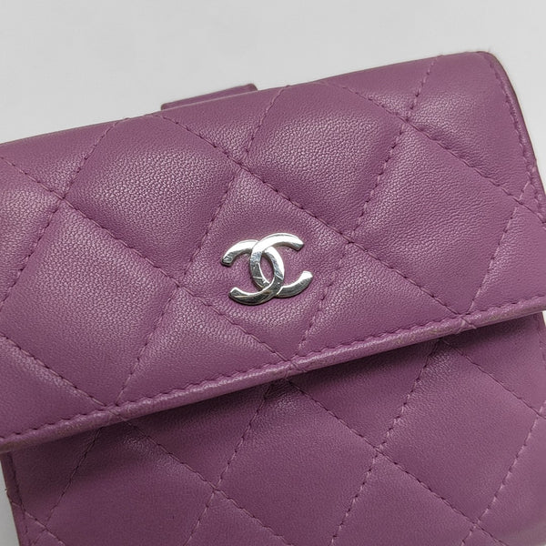 Quilted Lambskin Wallet Purple