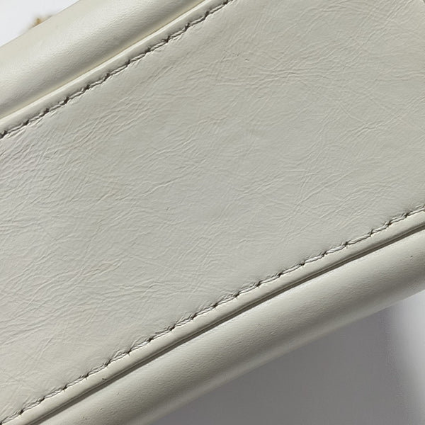 GABRIELLE Small Quilted Calfskin White