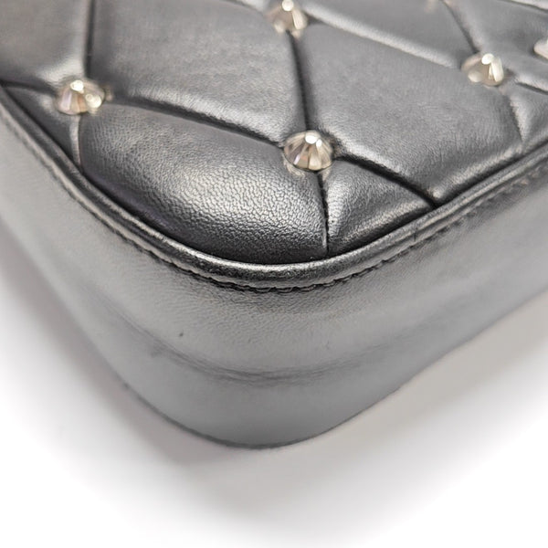 Quilted Lambskin Shoulder Bag Black