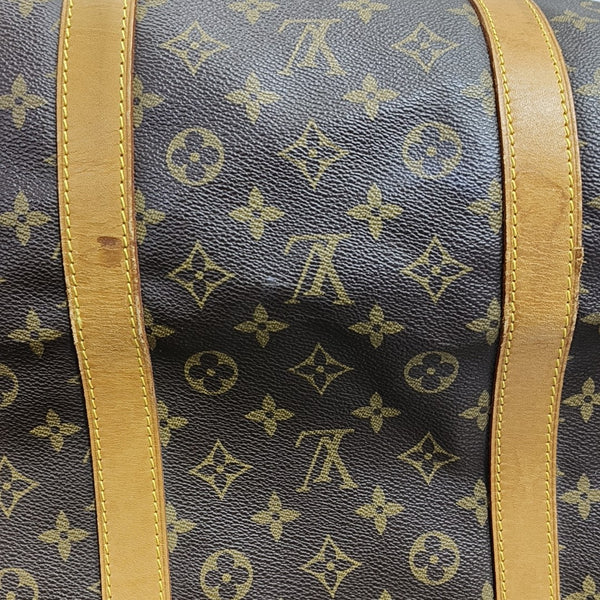 KEEPALL 60 Monogram Coated Canvas Brown