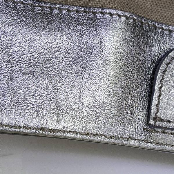 Coated Canvas Tote Bag Silver