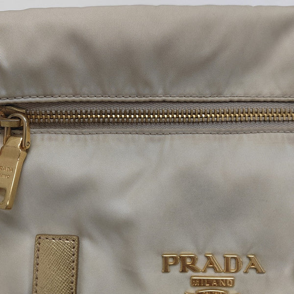 Nylon Shoulder Bag Beige