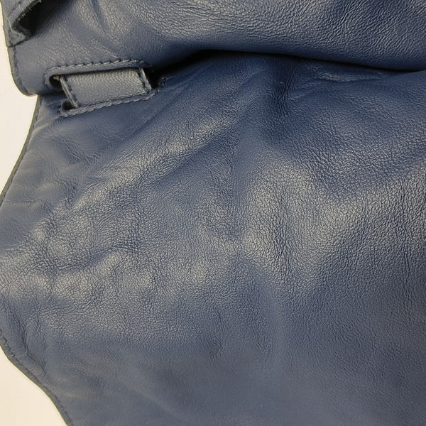 Calfskin Shoulder Bag Blue