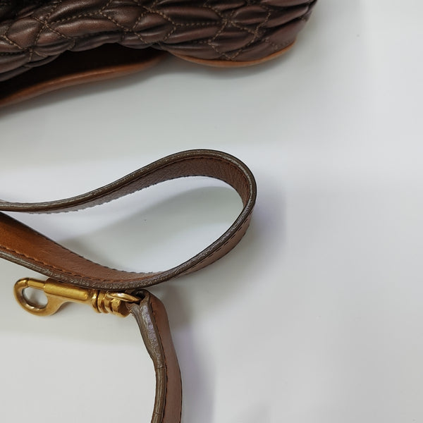 Crystal Quilted Lambskin Brown