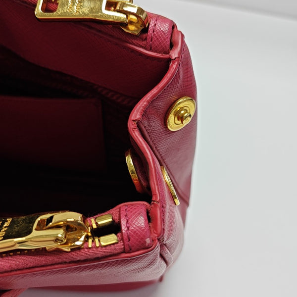 Galleria Small Saffiano Calfskin Red