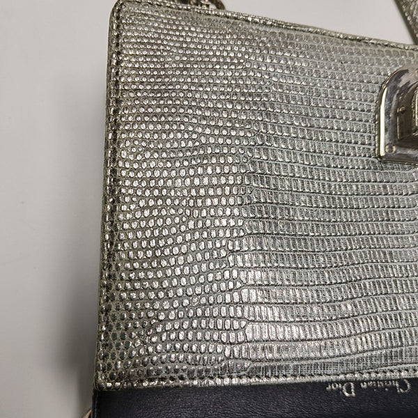Diorama Small Cannage Calfskin Silver