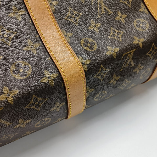 KEEPALL 60 Monogram Coated Canvas Brown