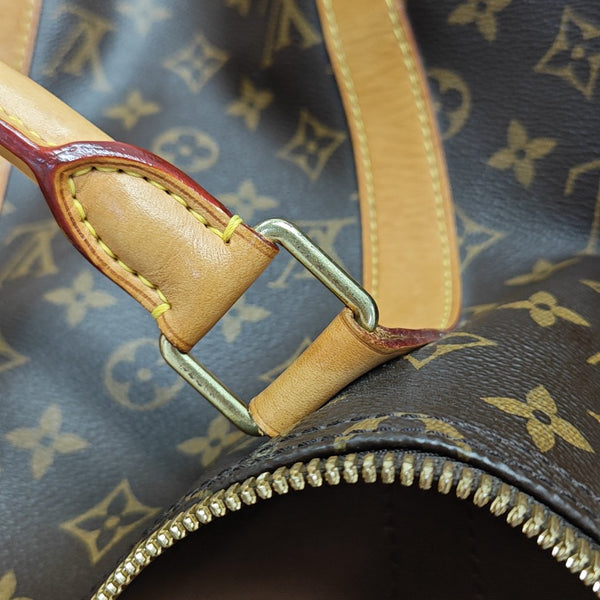 KEEPALL 50 Monogram Coated Canvas Brown