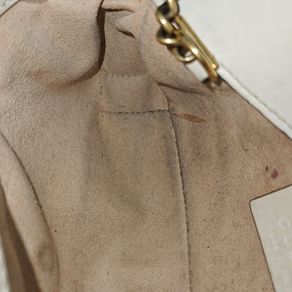 GG Marmont Mini Quilted Calfskin White
