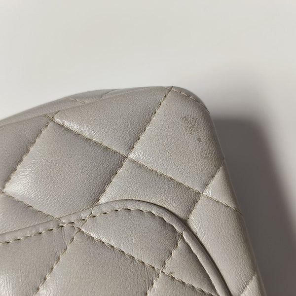 Quilted Lambskin Shoulder Bag White