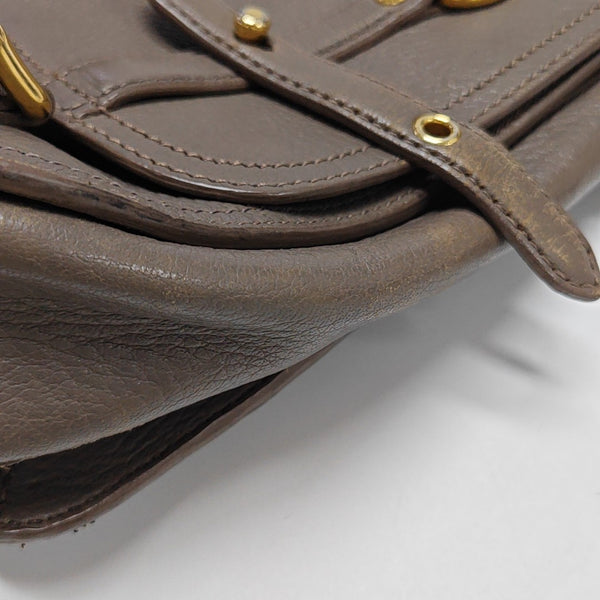 Calfskin Shoulder Bag Gray