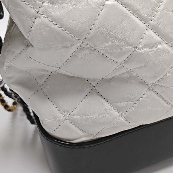 GABRIELLE Large Quilted Calfskin White