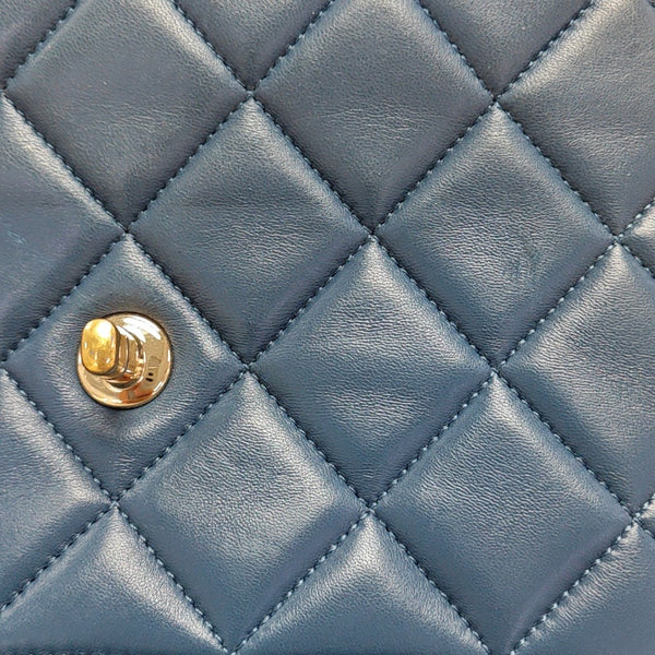 TRENDY CC Small Quilted Lambskin Blue