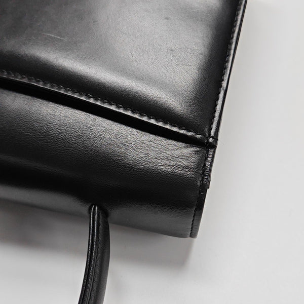 Calfskin Top Handle Bag Black
