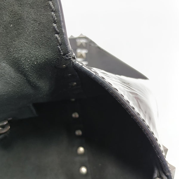 Rockstud Small Patent Leather Black
