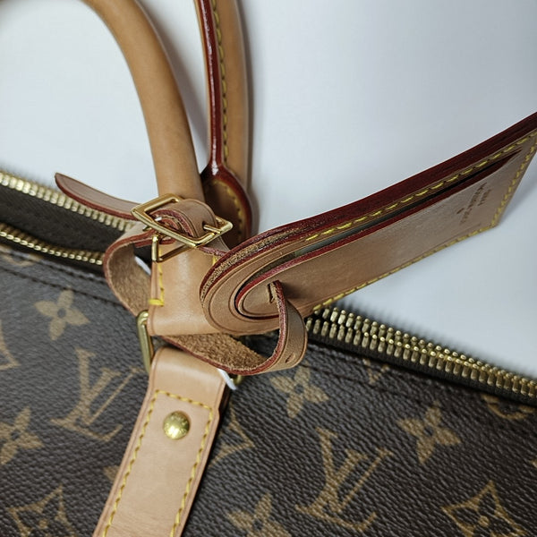 KEEPALL 50 Monogram Coated Canvas Brown