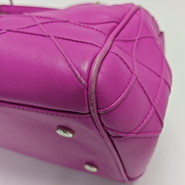 Cannage Calfskin Shoulder Bag Pink