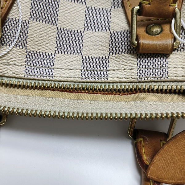 SPEEDY 25 Damier Azur Coated Canvas White