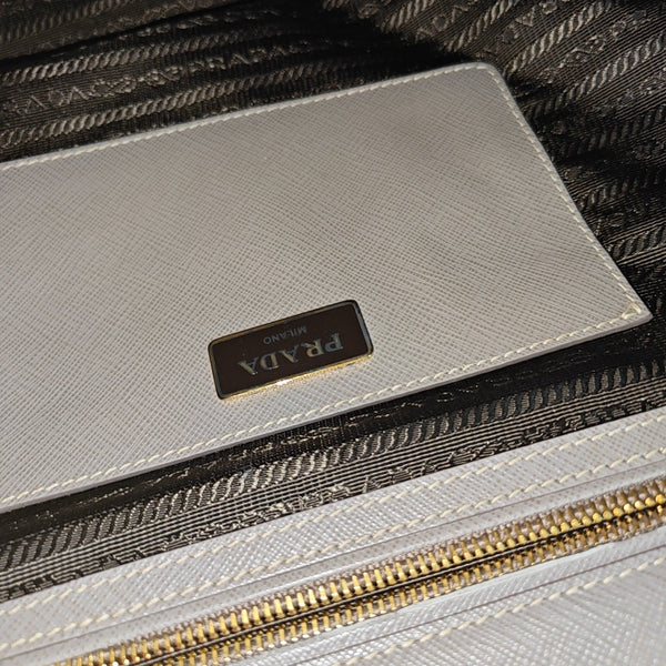 Galleria Large Saffiano Calfskin Gray