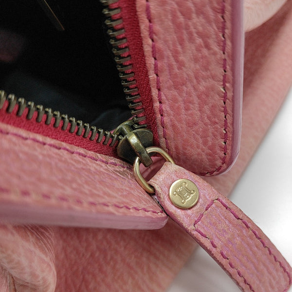 Leather Top Handle Bag Pink
