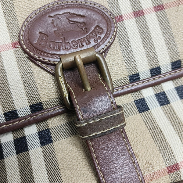 Coated Canvas Shoulder Bag Beige